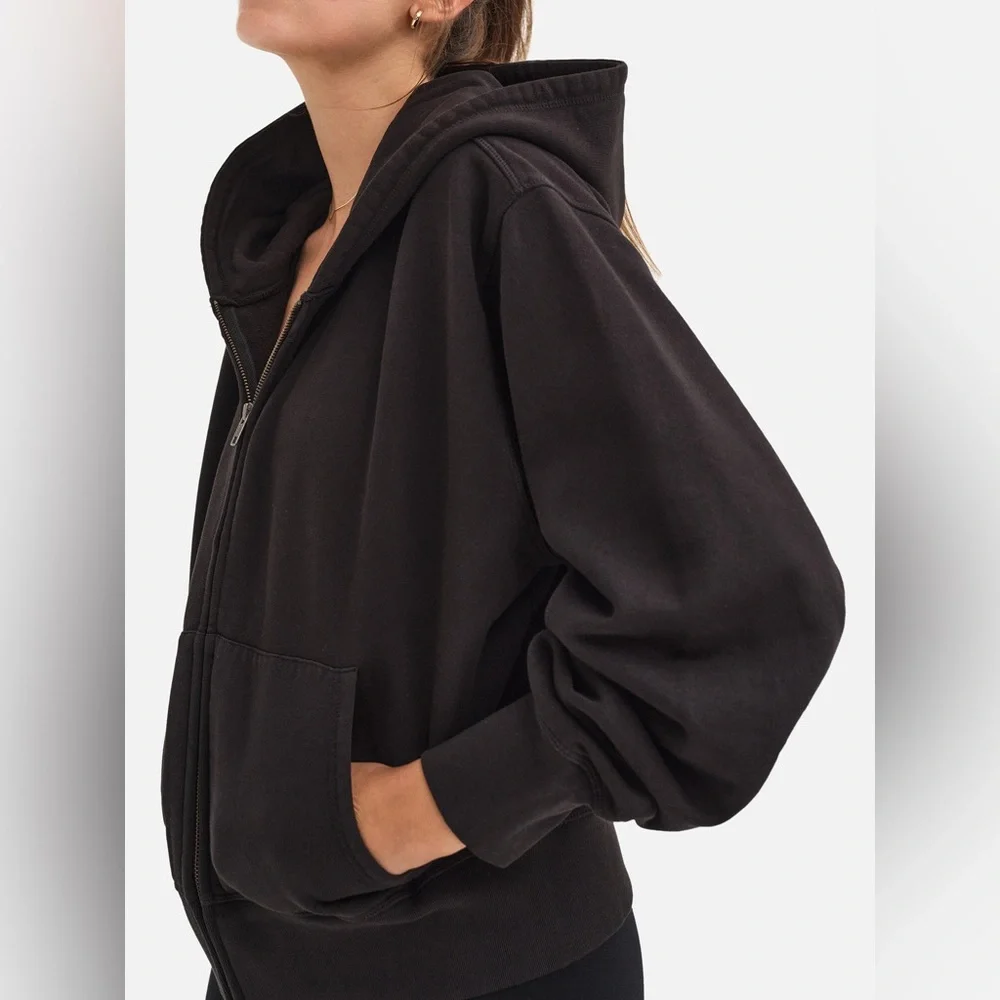 MATE the Label Organic Fleece Zip Cropped Hoodie - Picture 11 of 12